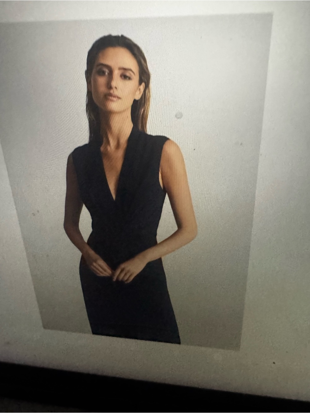 REISS Stevie Navy Tie Waist Midi Dress - Picture 4 of 5